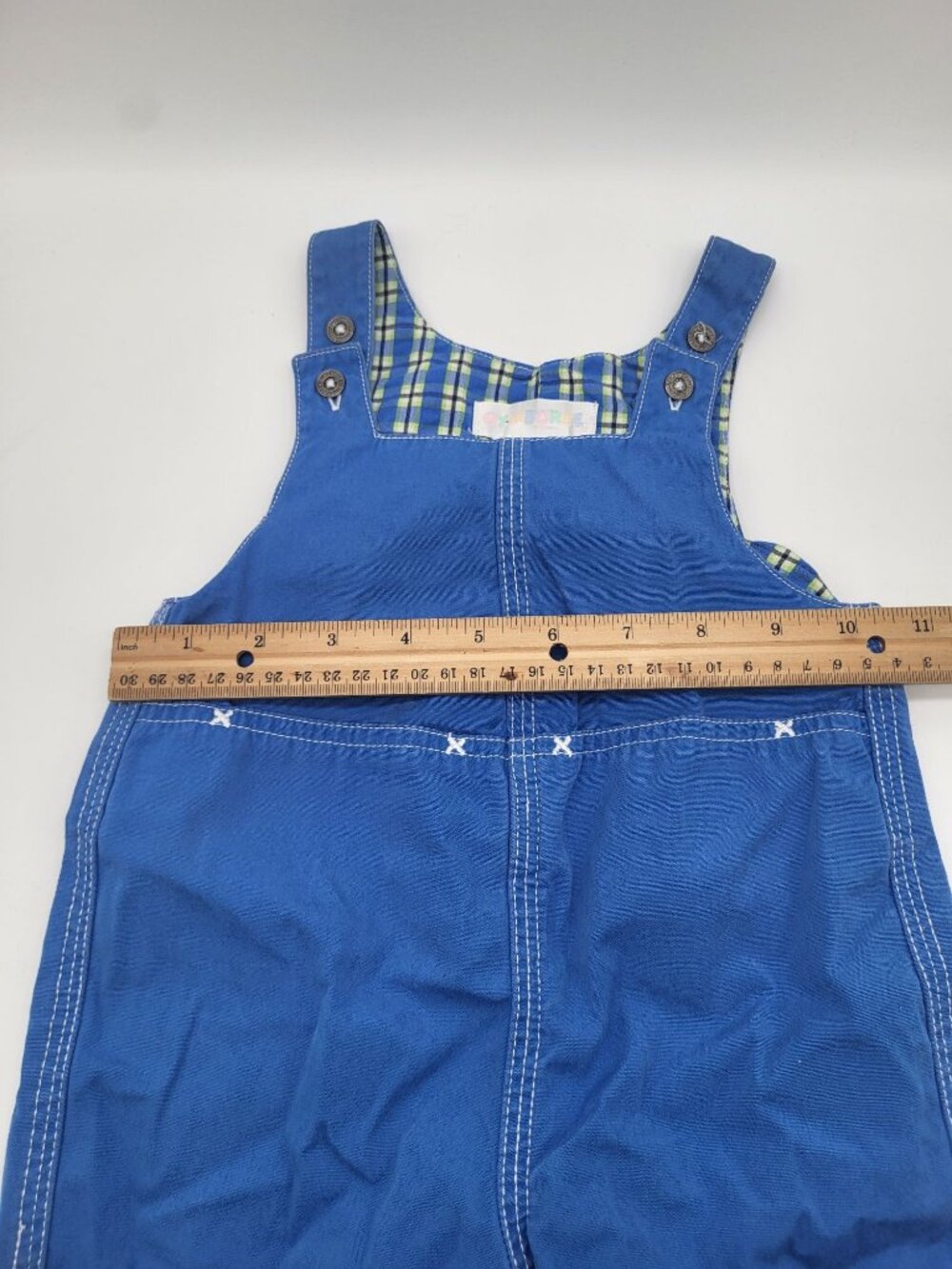 VTG 90’s GYMBOREE Overalls Romper Pastel Rainbow Tag Blue Dolphin 6-12MTH - Picture 5 of 7
